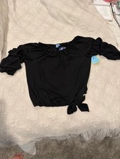CeCe Black Ruffle Blouse/Top picture