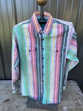Vtg Wrangler Brushpopper Western Shirt Size 17x37  XL,  Distressed Paint Spots picture