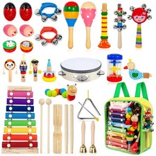 Kids Musical Instruments Set, 33Pcs Wooden Percussion Toys^ picture