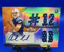 2012 Topps Triple Threads Gold #1/25 Andrew Luck #104 Rookie Auto RC BOOKEND #1 picture