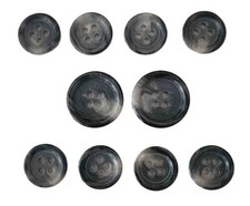 VTG Hickey Freeman Genuine Horn Suit Buttons Set Gray White L7D Men's picture