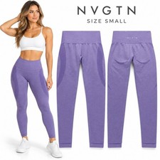 NVGTN Women’s Small Purple Seamless Compression Leggings High Rise Gym Workout picture