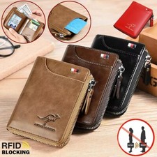 Waterproof Mens RFID Blocking Leather Wallet Credit Card ID Holder Zipper Purse picture