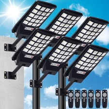 Retisee 6 Pack Solar Street Lights Outdoor 320° Wide Angle IP67 Waterproof picture