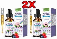 2 PACK Folinic Acid Drops for Kids 2 fl oz Each Mixed Berry picture