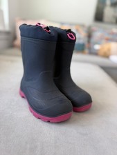 Kamik Snobuster1 Insulated Waterproof Snow Boots Navy Magenta Kids Girls Size 1 picture