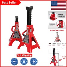 T43202 Heavy Duty 3 Ton Car Jack Stands - Durable Steel & Adjustable Height picture