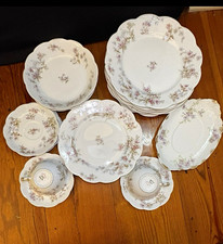 Antique Theodore Haviland Limoges China Set - Schleiger 146 Pink Apple Blossom picture