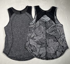 *Two-Lululemon Sculpt Workout Tanks Top Dottie Tribe White Black Size 6 *EUC picture