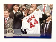 2014 Topps Stadium Club #182 DAVID ORTIZ BARACK OBAMA President Red Sox WS Visit picture
