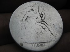 1840 P or O Seated Liberty Half Dollar- About Good Details picture