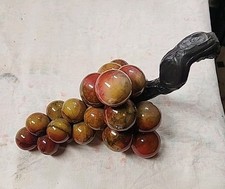 MCM Vintage Italian ALABASTER  GRAPE Cluster Wood Stem Multi Colored picture