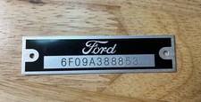 FORD SCRIPT PLATE ID DATA PLATE NUMBER DATA TAG NAMEPLATE picture