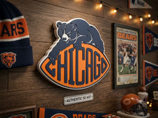 Chicago Bears Vintage NFL 3D Wall Sign Man Cave Decor picture