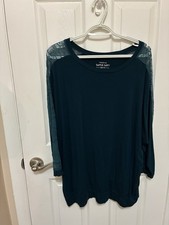 Torrid Super Soft Size 2 Long Sleeve With Lace, Super Soft Green picture