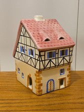 Vtg Ursula Leyk Lichthaus Handmade German Tea Light Tower House 2 Haus Pottery picture