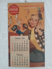 Original 1959 Coca-Cola Calendar Complete 12 Months Vintage Coke Advertising picture