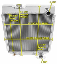 1965-1966 Ford Mustang All Aluminum 3 Row Core KR Champion Radiator picture