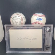 NCAA Baseball Ball Beckett Autograph Card Dave Righetti 1981 NY Yankees Pitching picture