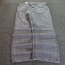 Parish Baggy Jeans Mens 33x31 Gray Denim Faded Y2k Vintage Hip Hop Skater Retro picture