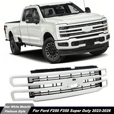 AZ Star White Metallic Front Grille Platinum For 2023-2026 Ford F250 F350 F-250 picture