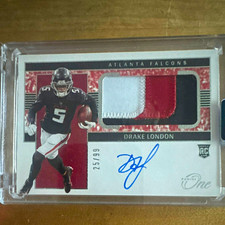 Panini 2022 One Rookie Patch Autographs Drake London Auto /99 #4 Falcons picture