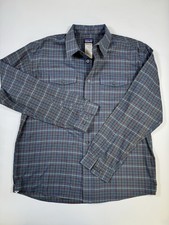 Patagonia Birdshot Shirt Mens L Organic Cotton Plaid Long Sleeve Outdoor 52310 picture