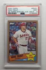 2020 Topps 1985 Topps All-Stars Gold /50 Mike Trout #85AS-1 Angels PSA 9 picture