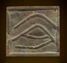 Ancient Egyptian Water Symbol Relief Three Waves Stone Rare Antique BC picture