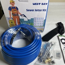 West Bay 100 Ft Sewer Jetter Kit For Preassure Washer 5800psi Drain Cleaner Hose picture