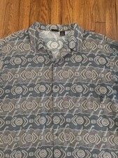 Vintage Patagonia Button Up Short Sleeve Boomerang Aztec Shirt Brown XL 90s USA picture