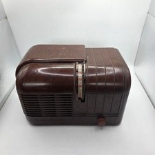 General Electric GE H-500 Bakelite Tube Radio Brown Art Deco 1939 Works picture