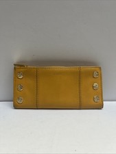 HAMMITT Bryant Continental Wallet Mustard Yellow Pebbled Leather Gold Studs picture