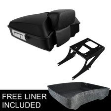 Matte Chopped Trunk Backrest Mount Rack Fit For Harley Softail Fat Boy 2008-2017 picture