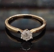 Elegant Vintage 14k Yellow Gold 0.33ct Old European Cut Diamond Solitaire Ring picture