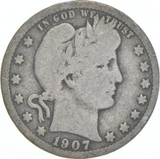1907-S Barber Quarter Average Circ picture