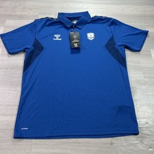NEW Sacramento Republic FC Polo Shirt Mens Large Blue USL Soccer Hummel Top picture
