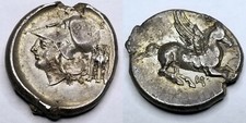 345-300BC Ancient Illyria & Central Greece Akarnania Anaktorion AR Stater 22mm picture