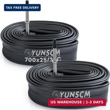 700C Bike Tubes Premium Butyl Rubber 700x25C/28C/32C FV60mm 2-PCS picture