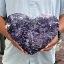 10.25LB Large Natural Fluorite Crystal heart-shaped Rough mineral specimen picture