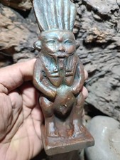 Rare Ancient Egypt God Bes Statue Pharaonic Unique Antique Mythology 552 BC picture