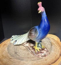 vintage hand-painted ceramic peacock figurine made in Portugal by Elpa Alcobaca picture