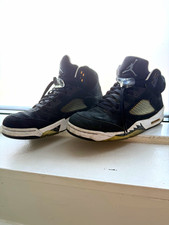 Jordan Air Jordan 5 Men's Sneakers US 11 Black/White High Top Lace-Up picture