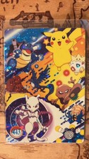 Mewtwo Blastoise #443 CrackedIce Holo Pokemon Vintage Vending Sticker -X1 picture