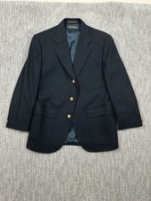 Vtg Brooks Brothers Blazer Jacket Hopsack Wool Gold Button Boys Sz 16 Reg USA picture