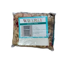 Set of 4 New Waverly Imperial Dress Curtains Short Cafe Valances Tan Floral picture