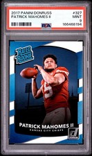 Panini 2017 Donruss Patrick Mahomes II Rated Rookie RC #327 Chiefs PSA 9 picture