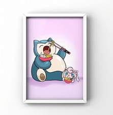 Snorlax Jigglypuff Noodles Art Canvas Poster Wall Art Home Decor picture