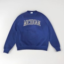 Vintage 90s Michigan Wolverines Crewneck Sweatshirt Spellout Mens Size Large picture