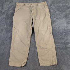 Carhartt Pants Mens 40x30 Beige Khaki Canvas Loose Fit Utility Workwear Outdoor picture